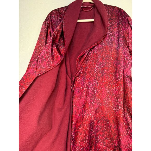 Victoria's Secret Womens Leopard Print Robe XS/S Satin Red Collar & Belt - Picture 8 of 15